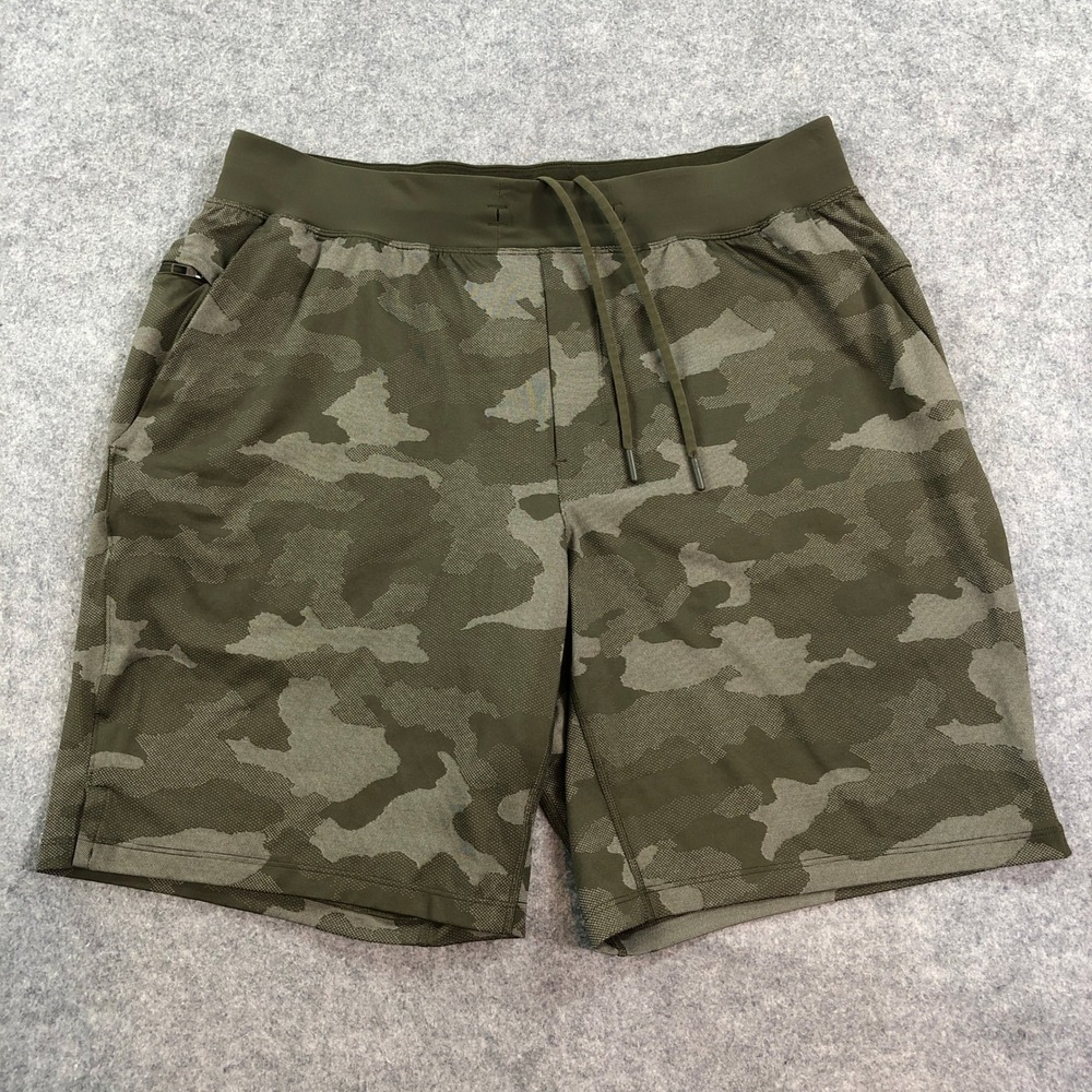 Lululemon Mens Shorts XL T.H.E. Green Camouflage 9" Linerless Athletic Lm7anis